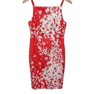 Magaschoni Collection Coral Combo Sheath Dress